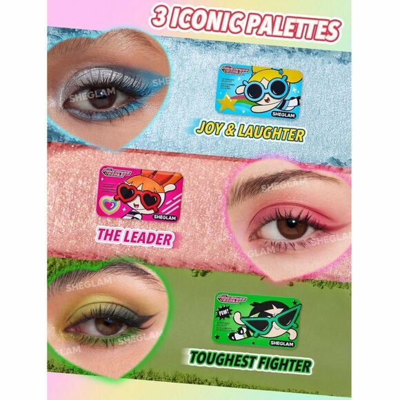 The Powerpuff Girls X SheGlam Makeup Set Complete Collection 11 Piece + Bracelet - Picture 12 of 14